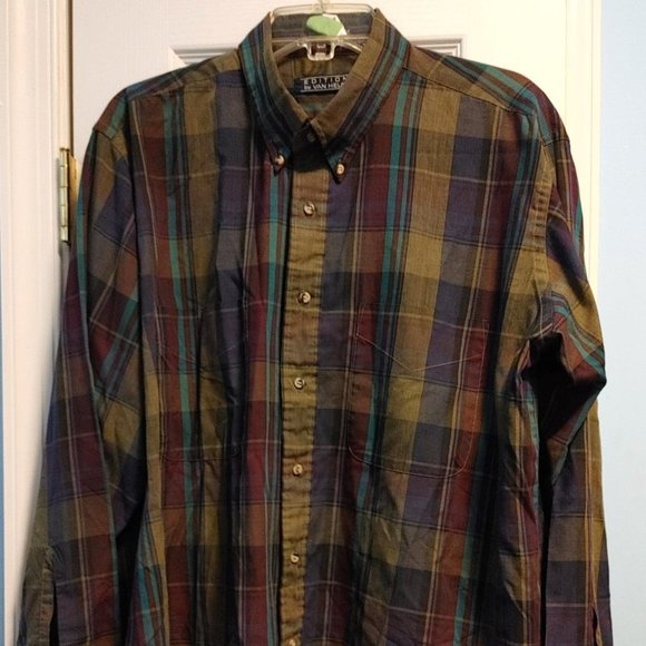Van Heusen Editions Mens Shirt Plaid Long Sleeve Button Down X-Large - Picture 1 of 6